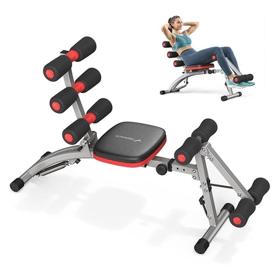 Ab Machine, Adjustable Ab Workout for Home Gym, Multi-Functional Sit Up Exercise Equipment with 300 LBS Weight Capacity, Exercise Chair for Full Body Workout