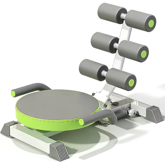 Ab Machine with Auto Rebound, 360 Rotating Seat Ab Trainer for Home Workout, Foldable Sit Up Exercise Equipment for Core Abs Training, Adjustable Home Gym Fitness Equipment