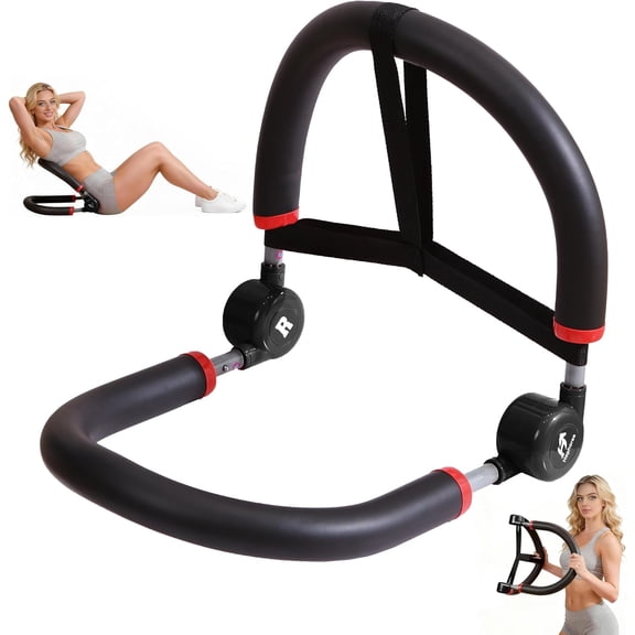 Ab Machine, Core & Sit Up Exercise Equipment for Home Gym, Ab Workout Equipment for Stomach Workout, Resistance Bands, 4 Resistance Levels, Adjustable, Automatic Rebound, Ab Trainer Machine