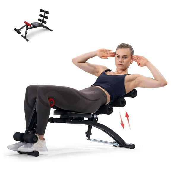 Ab Machine, Multi-Functional Adjustable Ab Trainer, Ab Workout for Home Gym, Sit Up Machine for Abdominal, Exercise Chair for Full Body Workout AB-black