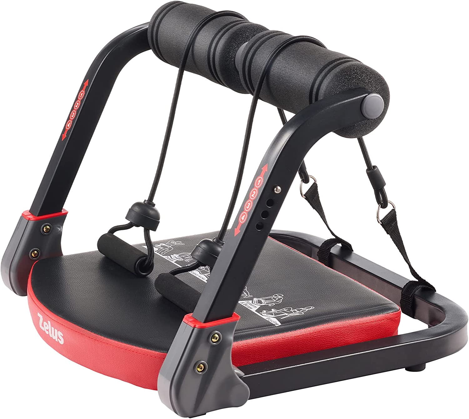 Ab Machine with Resistance Bands for Home Gym, 2 in 1 Ab Workout Equipment with Rebound Assist 4 Intensities, Core Strength Trainer Whole Body Exercise Fitness Equipment for Home Workouts