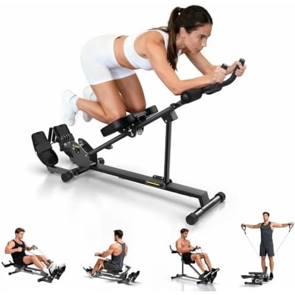 Ab Machine,Rowing Machines for Home,5 in 1 Adjustable Home Gym Equipment with Counter,Quiet & Foldable Best Ab Machine for Home$$Sport & Recreation Other