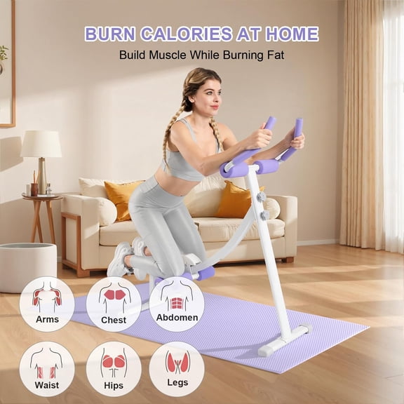 Ab Machine Workout Equipment Adjustable Ab Trainer for Home Gym Foldable Knee Protection Stomach Exercise