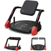 Ab Machine for Home Gym, Upgraded Sit Up Equipment with Massage Rollers & Angle Locking, Core Exercise Workout