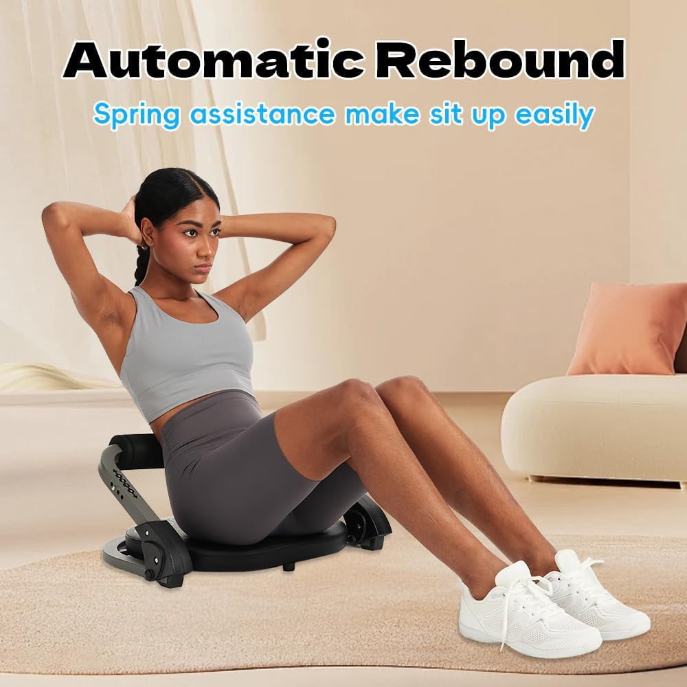 Ab Machine for Home Gym with Resistance Bands, Adjustable Sit Up Exercise Equipment for Core Workout