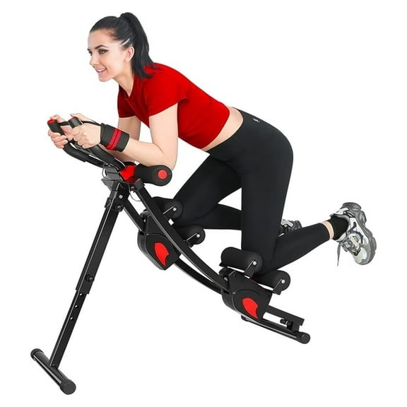 Ab Machine for Women, Ab Workout Equipment - Adjustable Ab Trainer for Home Gym, Stomach Exercise Machine (Black)