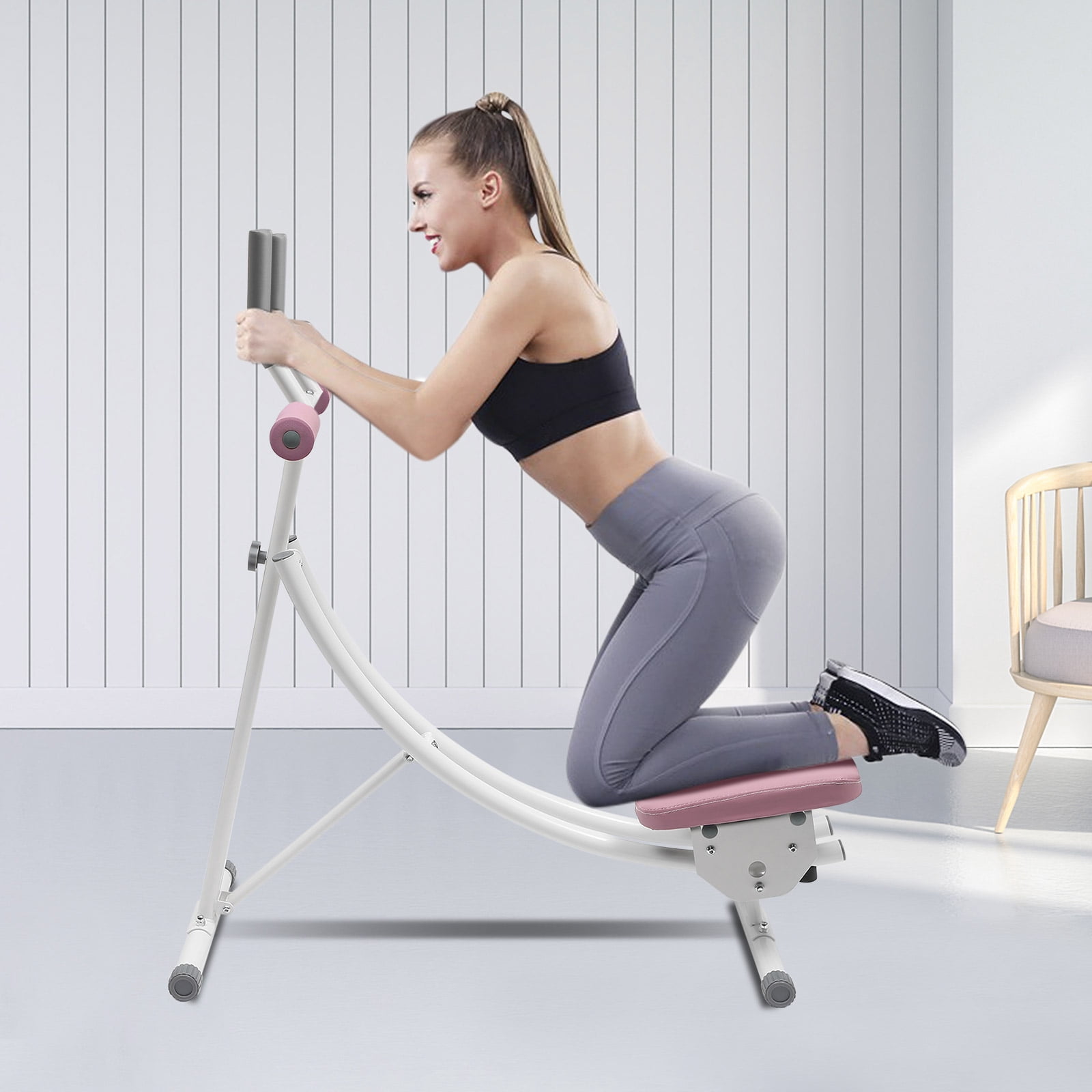 Ab Machine with Dual Arc Track, Intelligent LED Display, Silent Rollers ...