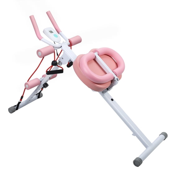 Ab Machine with LCD Display, 5-Level Adjustable Abdominal Trainer with Thickened Foam Handles for Full Body Home Workout
