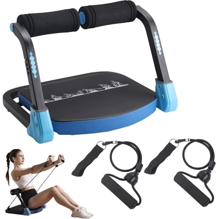 Ab Machine with Resistance Bands for Exercise - 3 Levels Adjustable Sit-Up Exercise Equipment for Gym, Core & Full Workout