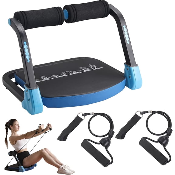Ab Machine with Resistance Bands for Exercise - 3 Levels Adjustable Sit-Up Exercise Equipment for Gym, Core & Full Workout