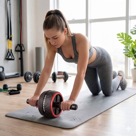 Ab Roller For Core & Chest Training - Home Fitness Equipment For Core Strength, Balance, And Workouts | Ab Wheel, Crunch Trainer, Abdominal Exerciser | Compact Fitness Gear For Strengthening Core