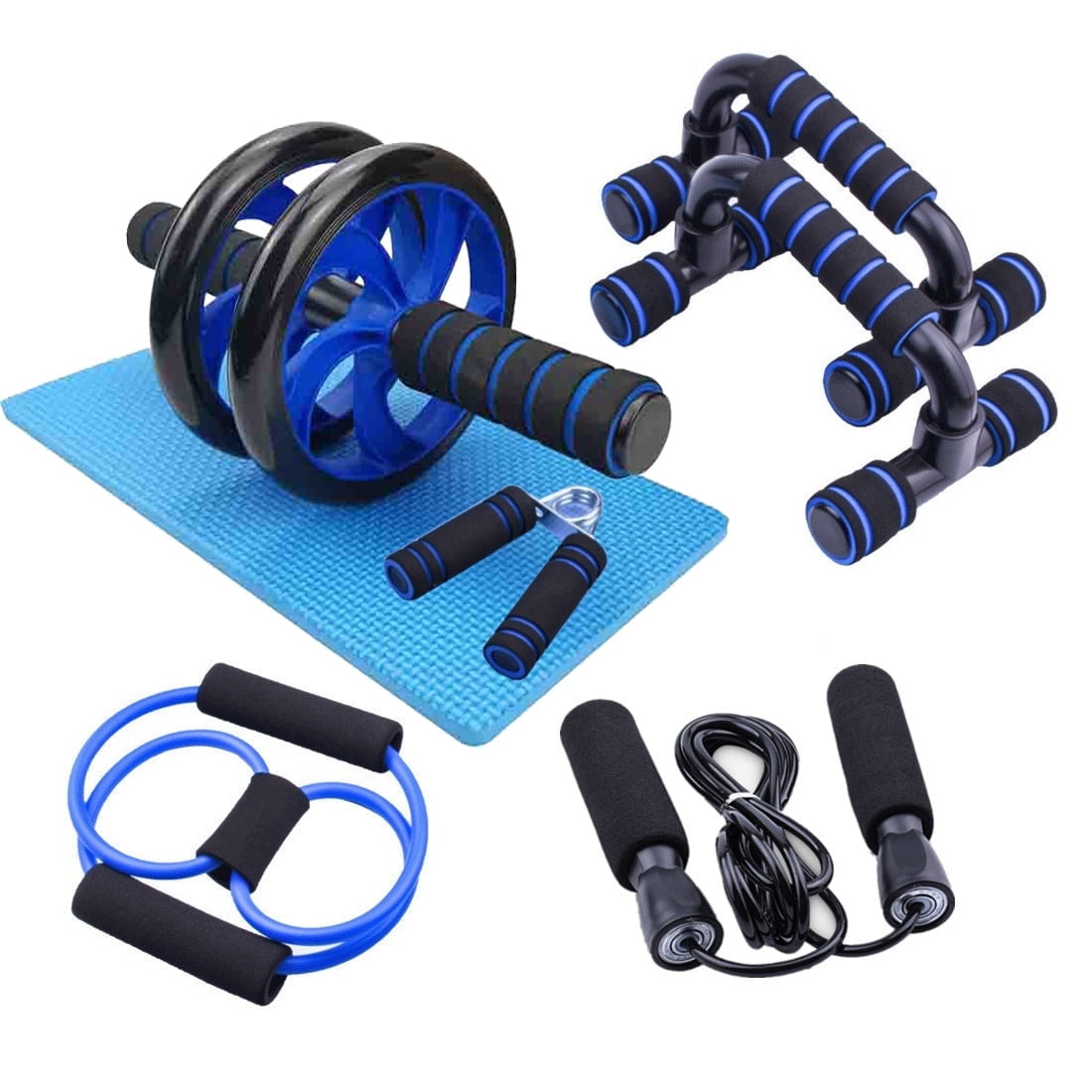 Fitness Insanity Ab Roller Wheel 6 in 1 Ab Roller Kit with Knee Mat Push Up Bars Resistance Bands Workout Poster Workout Guide Perfect Home Gym Equipment for Men Women Abdominal Exercise Walmart