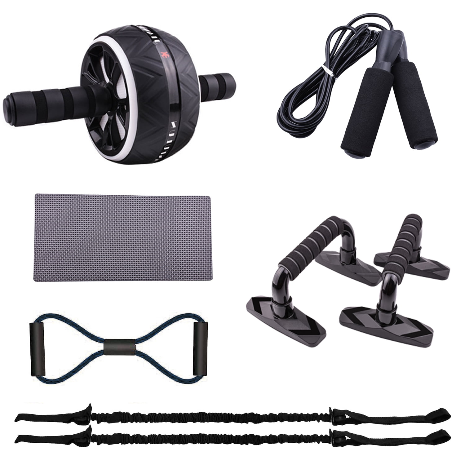 Ab Roller Wheel, 8In1 Ab Exercise Wheels Kit with Resistance Bands