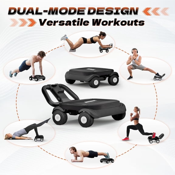 Ab Roller Wheel - Ab Roller with Elbow Support for Core Workout Belly Fat Automatic Rebound Abdominal Wheel for Women Men Home Gym Equipment