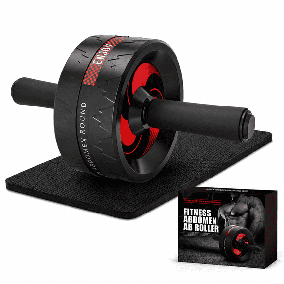 Ab Roller Wheel, Abdominal Exercise Equipment with Non‑Slip Design, 7 Inch Core Strength Ab Trainer for Abs & Full‑Body Workout, Home Gym Fitness Wheel with Free Knee Pad