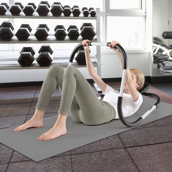 Ab Roller Wheel Exercise Equipment, Thickened Headrest Foam Handles, Stable U-Shape Steel Base, Ergonomic Core Muscle Training for Home Gym, White