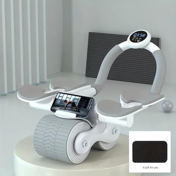 Ab Roller Wheel, New Ab Roller Wheel Automatic Rebound With 4 Elbow Supports.Automatic Rebound Abdominal Wheel With Timer, Abdominal Exercise Roller, Plank AbRoller Wheel For Core Trainer