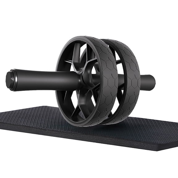 Ab Roller Wheel with Resistance Bands & Knee Pad, Dual Wheel Abdominal Exercise Trainer for Core Strength Training, Non-Slip Ab Workout Equipment for Home Gym, Fitness Roller for Men Women Beginners