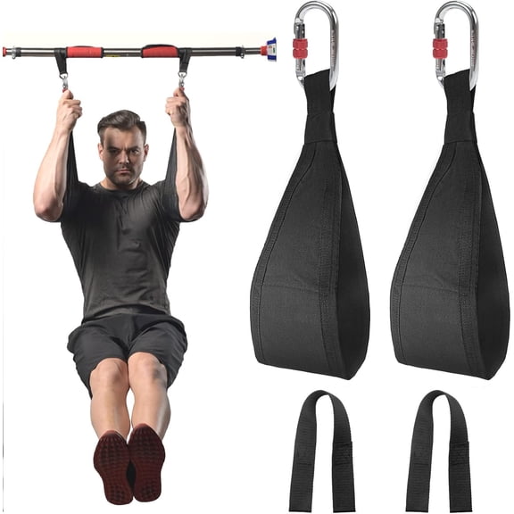 Ab Straps with Quick Locks - 1 Pair Gym Sling Straps for Pull Up Bar, Core & Workouts