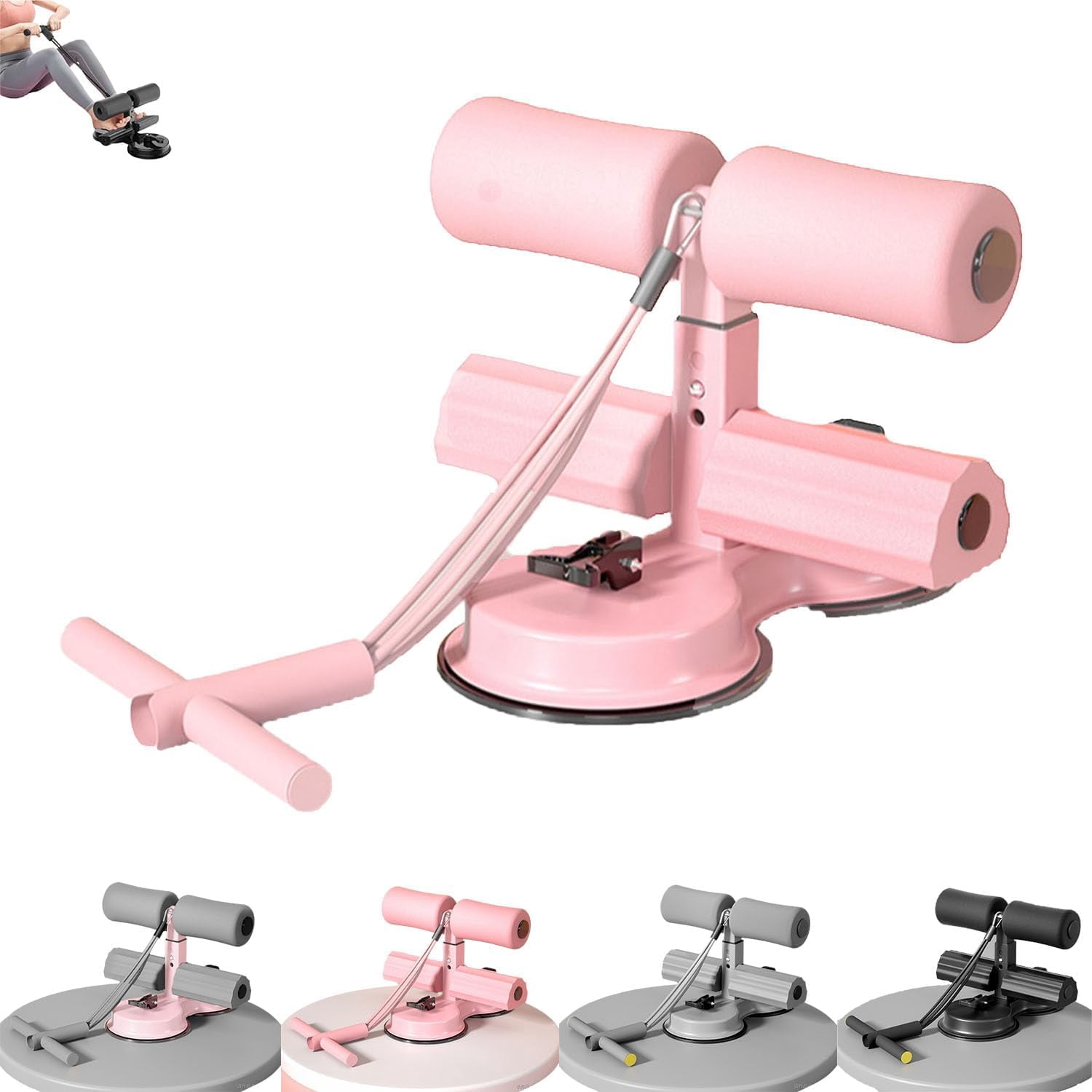 Ab Trainer With Suction Cups – Adjustable Sit-up Bar For Home Core Workouts