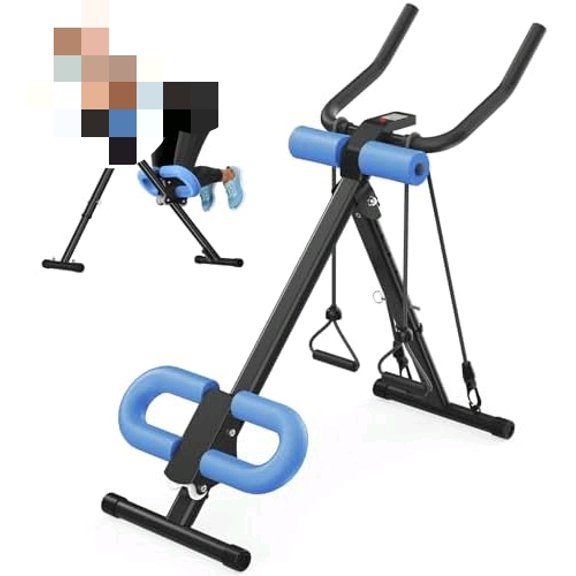 Ab Workout Equipment, 4-in-1 Ab Machine for Home Gym, Adjustable Ab Trainer Machine for Stomach and Core Workout, Foldable Abs Workout Machine for Abdominal Exercise, Easy to Use for Women & Men