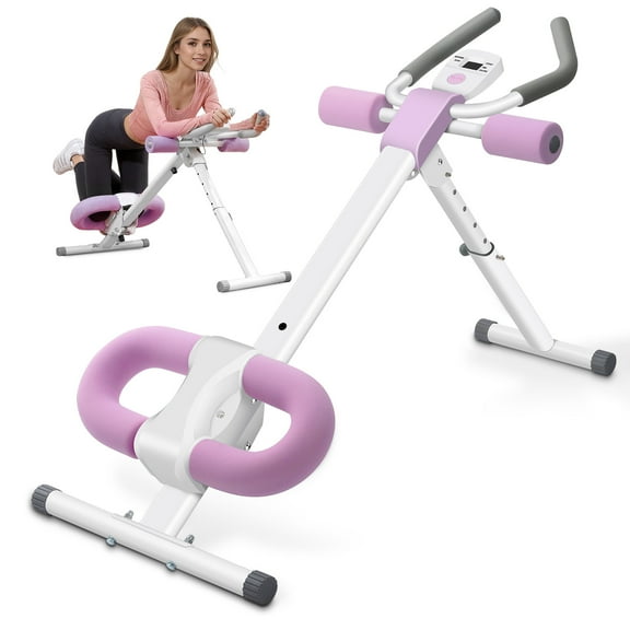 Ab Workout Equipment Abdominal Trainer, Adjustable Ab Machine at Home Gym, Foldable Abdominal Exercise Machine, Core & Ab Trainer Machine for Stomach Workout with LCD Monitor