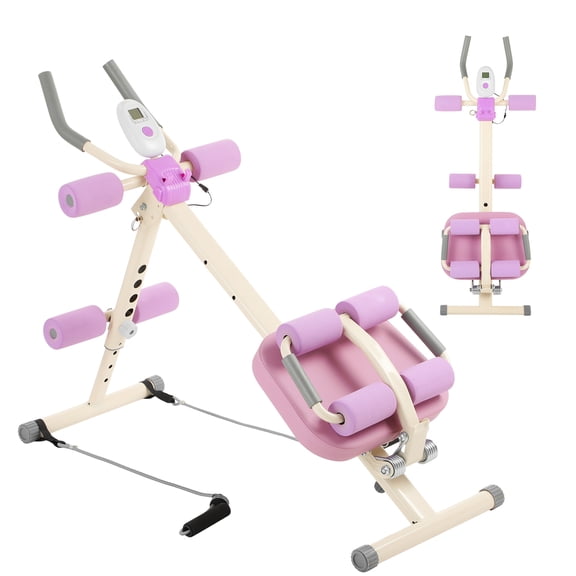 Ab Workout Equipment Abdominal Trainer, Adjustable Ab Machine at Home Gym, Foldable Abdominal Exercise Machine