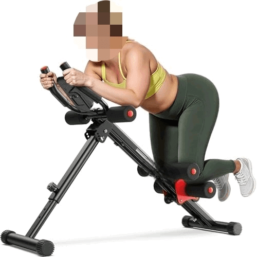 Ab Workout Equipment, Adjustable Ab Machine Full Body Workout for Home Gym, Strength Training Exercise Equipment for Body Shaping Foldable Waist Trainer Suitable for Beginner Red