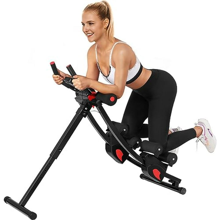 Ab Workout Equipment Ab Machine for Stomach Workout in Home Gym Foldable Core Abdominal Exercise Fitness Equipment Ab Crunch Waist Trainer with 4