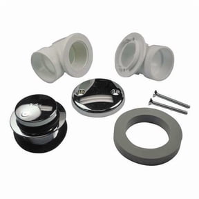 Bath Waste & Overflow, PVC with Touch Toe Stopper 60353