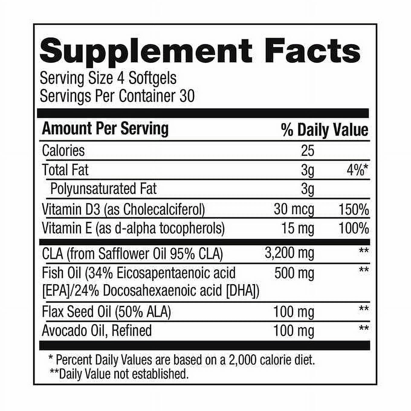 AbCuts Enhanced CLA Belly Fat Formula 240 Softgels Men & Women, Non