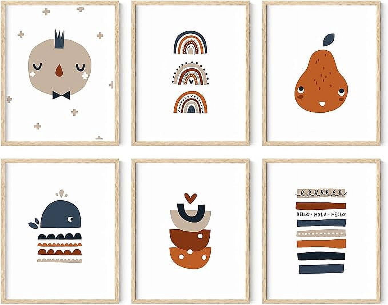 AbHaus and Hues Boho Nursery Wall Decor - Set of 6 Baby Room Wall Decor ...
