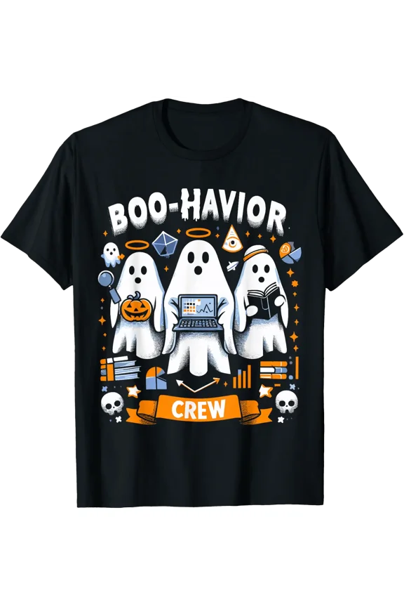 Aba Behavior Analyst Boo-Havior Crew Ghost T Shirt Size S-5XL