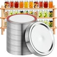 thumbnail image 1 of Ababeny 25pcs Wide Mouth Mason Jar Lids, Wide Mouth Canning Lids Leak-Proof 100% Airtight Tinplate Lids Fits Ball and Kerr Large Mouth Jars, 86mm, 1 of 8