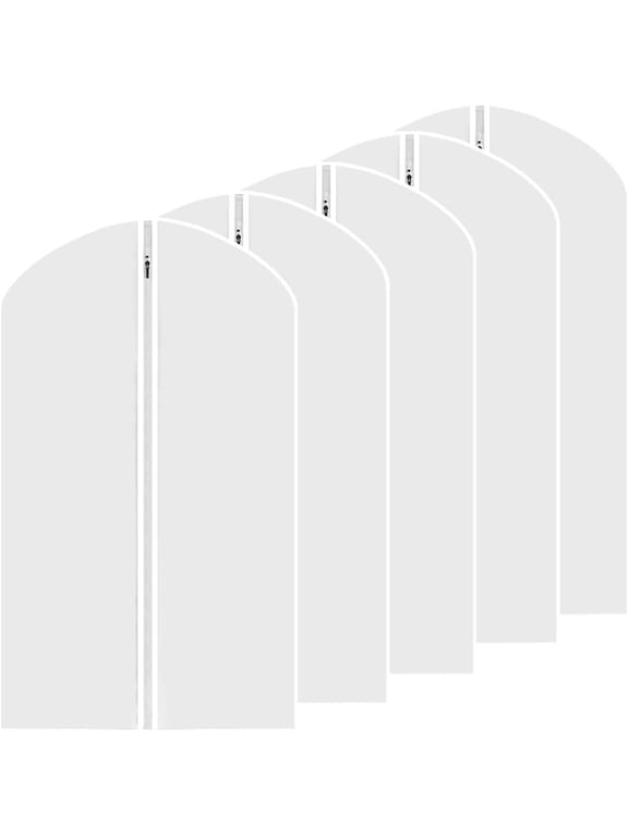 Garment Bags 5 Pack 40" X 24"for Hanging Clothes Travel Storage, Hanging Suit Bags Clothes Covers Garment Clothes Protectors With Zipper for Suits, Tuxedos, Dresses, Coats, Shirts