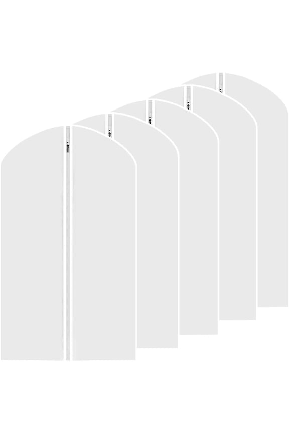 Garment Bags 5 Pack 40" X 24"for Hanging Clothes Travel Storage, Hanging Suit Bags Clothes Covers Garment Clothes Protectors With Zipper for Suits, Tuxedos, Dresses, Coats, Shirts