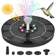 thumbnail image 1 of Ababeny Solar Fountain, Solar Bird Bath Fountain, Solar Powered Water Fountain with Color LED Lights 8 Nozzles Rechargeable Battery for Bird Bath, Fish Tank, Pool, Aquarium and Garden Decoration, 1 of 8