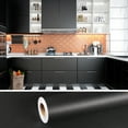 thumbnail image 1 of Ababoorty Black Contact Paper for Cabinets 196"X15.8" Black Wall Paper Roll for Bedroom Self Adhesive Removable Peel and Stick Vinyl Wallpaper Decorative Bathroom Walls Locker Countertops Waterproof…, 1 of 8