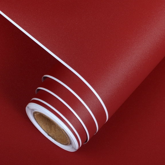 Ababoorty Red Contact Paper for Cabinets 196"X15.8" Red Wall Paper Roll for Bedroom Self Adhesive Removable Peel and Stick Vinyl Wallpaper Decorative Bathroom Walls Locker Countertops Waterproof