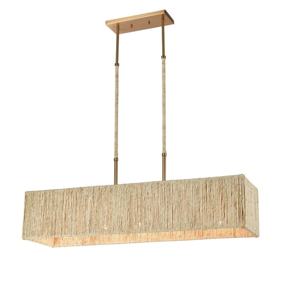 32414/5-Elk Home-Abaca - 5 Light Island in Transitional Style with Coastal/Beach and Nature/Organic inspirations - 9 Inches tall and 40 inches wide