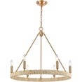 thumbnail image 1 of Abaca 6-Light Chandelier in Satin Brass by Elk Lighting 32415/6 in Brass Finish, 1 of 5