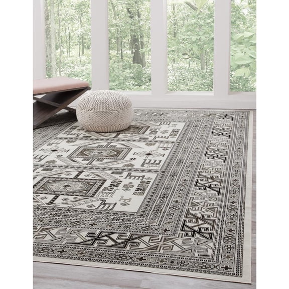 Abacasa Brooks Ivory-Gray 3x5 Area Rug