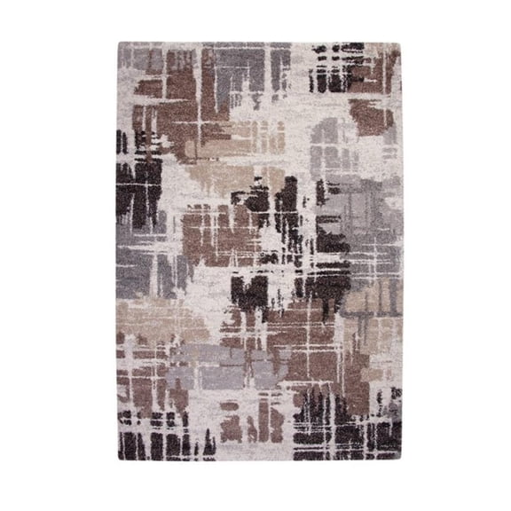 Abacasa Granada Bakari Chocolate-Med.Brown-Grey-Ivory 8x10 Area Rug