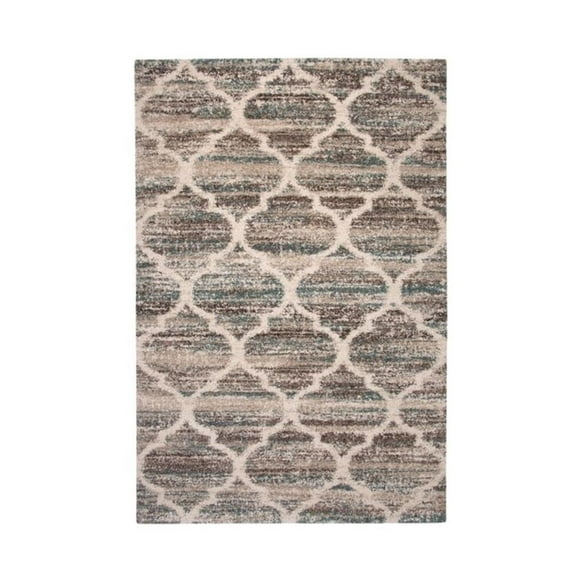 Abacasa Granada Trellis Blue-Brown-Tan 8x10 Area Rug