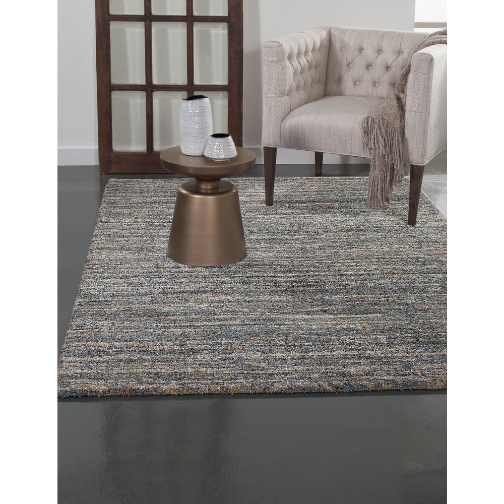 Granada Blue Multi-Color Tufted Wool Area Rug 5x8