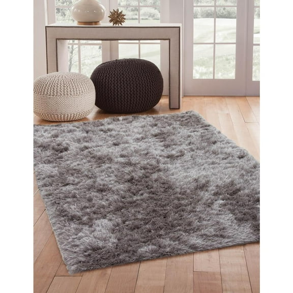Abacasa Luxe Shag Gray 5x8 Area Rug