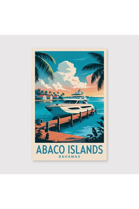Abaco Islands Travel Print Canvas Wall Art, Abaco Islands Wall Hanging Home decor Abaco Islands Canvas Art, Wall Art Caribbean Travel Print Canvas-1WN1601