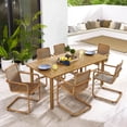 thumbnail image 1 of Abacus 7-Piece Dining Table Set with Rattan Armchairs in Natural Natural, 1 of 4