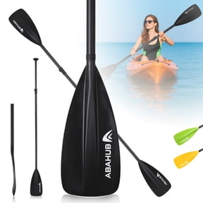 AbahubFit Paddle Oars for SUP and Kayak 2-IN-1, Adjustable Lightweight Paddle (4-Piece), Aluminum Shaft 68-84"(Black)