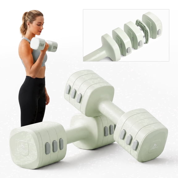 AbahubFit Adjustable Dumbbells Set for Women, Click-Lock Design with 12 Weight Plates, Compact Home Gym Equipment